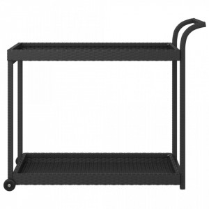 Cărucior de bar, negru, 100x45x83 cm, poliratan - V316666V - Img 3