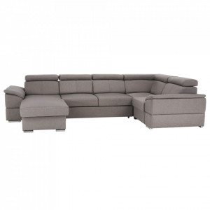 Colţar, gri maroniu Taupe, model stânga, 330x79/97x183/196 cm - TP263528 - Img 11