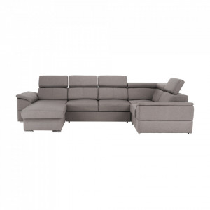 Colţar, gri maroniu Taupe, model stânga, 330x79/97x183/196 cm - TP263528 - Img 14