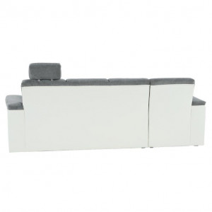 Colţar mic, piele ecologică alb/material textil gri, model stânga, 260x86/106x168 cm - TP149895 - Img 6