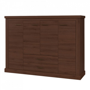 Comodă cu 2 sertare și 3 dulapuri, maro, 173x44x125 cm - TP264721
