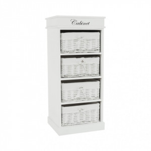 Comodă cu 4 sertare (coşuri), albă - TP136613 - Img 1
