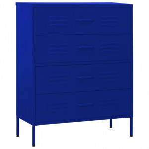 Comodă cu sertare, bleumarin, 80x35x101,5 cm, oțel - V336199V - Img 1