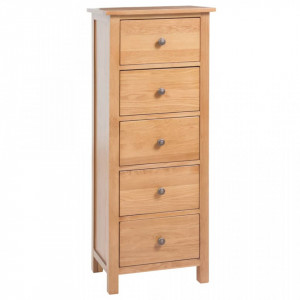 Comodă înaltă cu sertare, 45x32x110 cm, lemn masiv stejar - V329924V - Img 2