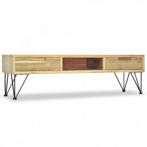 Comoda TV 120 x 35 x 35 cm, lemn tec masiv - V244575V - Img 4