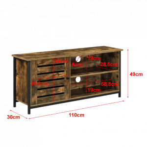 Comoda TV, 49 x 110 x 30 cm, maro/negru - P77015990 - Img 3