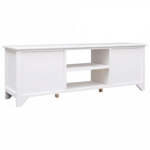Comodă TV,alb, 108x30x40 cm, lemn masiv de paulownia - V338515V - Img 3