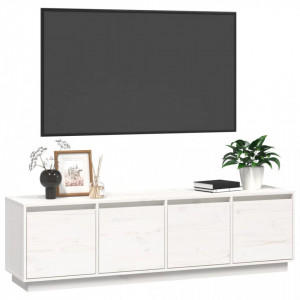 Comodă TV, alb, 156x37x45 cm, lemn masiv de pin - V814395V - Img 4