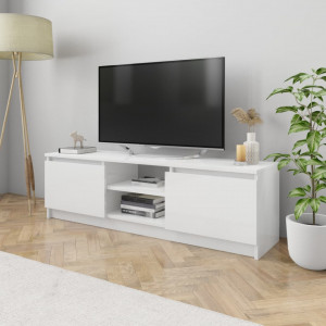 Comoda TV, alb extralucios, 120 x 30 x 35,5 cm, PAL - V800573V - Img 1