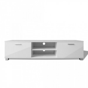 Comoda TV, alb extralucios, 140 x 40,3 x 34,7 cm - V243043V - Img 3