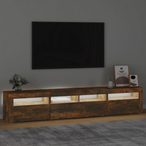 Comodă TV cu lumini LED, stejar fumuriu, 210x35x40 cm - V3152735V - Img 3