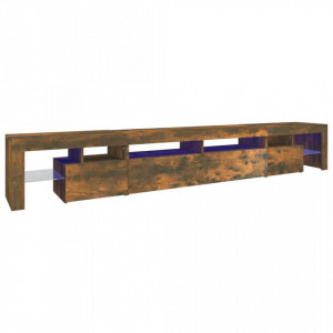 Comodă TV cu lumini LED, stejar fumuriu, 260x36,5x40cm - V3152783V
