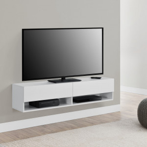 Comoda TV de perete cu 2 usi si 2 rafturi, alb - P73294039 - Img 5