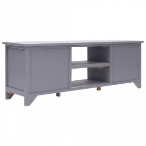 Comoda TV, gri, 115 x 30 x 40 cm, lemn de paulownia - V284116V - Img 4