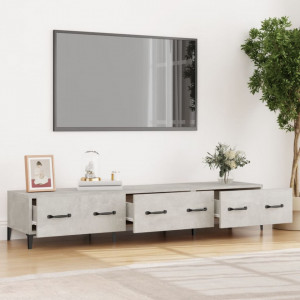 Comodă TV, gri beton, 150x34,5x30 cm, lemn prelucrat - V812649V - Img 3