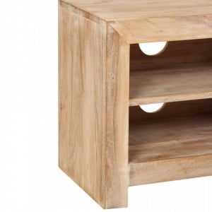 Comoda TV, lemn masiv de acacia, 120 x 30 x 40 cm, maro deschis - V246099V - Img 4