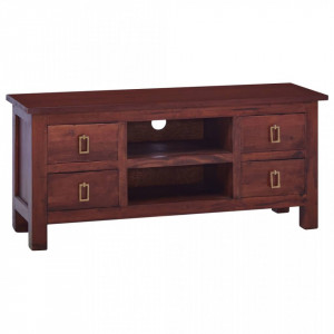 Comoda TV, maro clasic, 100 x 30 x 45 cm, lemn masiv de mahon - V288301V