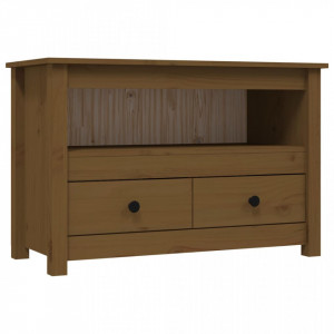 Comodă TV, maro miere, 79x35x52 cm, lemn masiv de pin - V821500V