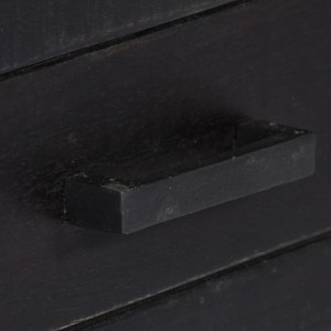 Comoda TV, negru, 118 x 30 x 40 cm, lemn masiv de mango - V247985V - Img 3