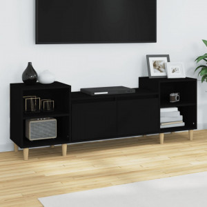 Comodă TV, negru, 160x35x55 cm, lemn prelucrat - V821189V - Img 2