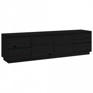 Comodă TV, negru, 176x37x47,5 cm, lemn masiv de pin - V814323V
