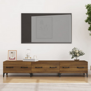 Comodă TV, stejar maro, 150x34,5x30 cm, lemn prelucrat - V817512V - Img 2