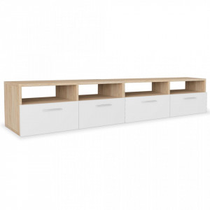 Comode TV 2 buc, PAL, 95x35x36 cm, stejar și alb - V275112V