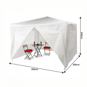 Cort de grădină pentru petreceri, alb, 3x3 m - TP253460 - Img 7