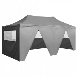 Cort de petrecere pliabil cu 4 pereți, antracit, 3 x 6 m, oțel - V48867V - Img 2