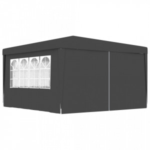 Cort petrecere profesional pereți laterali antracit 4x4m 90g/m² - V48535V - Img 2