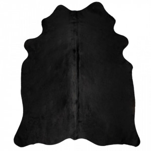 Covor din piele de vaca naturala, negru, 150 x 170 cm - V284341V - Img 2