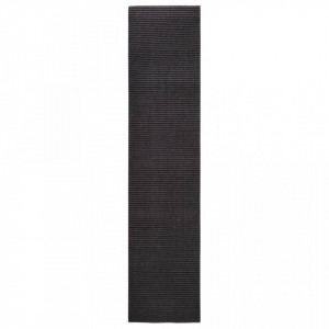Covor din sisal natural, negru, 80x350 cm - V136327V