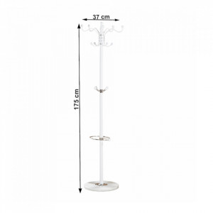 Cuier de podea, tip pom, alb, 37x37x175 cm - TP234457 - Img 5