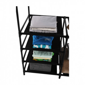 Cuier multifuncţional cu rafturi, 84x44x158 cm, negru - TP275329 - Img 14