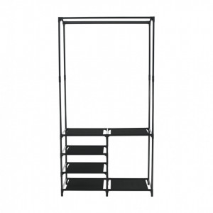 Cuier multifuncţional cu rafturi, 84x44x158 cm, negru - TP275329 - Img 16