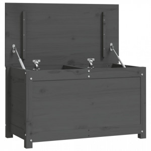 Cutie de depozitare, gri, 80x40x45,5 cm, lemn masiv de pin - V823536V - Img 1