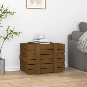 Cutie de depozitare, maro miere, 58x40,5x42 cm lemn masiv pin - V824996V - Img 3