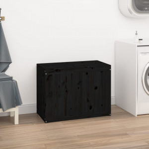 Cutie de rufe, negru, 88,5x44x66 cm, lemn masiv de pin - V823573V - Img 3