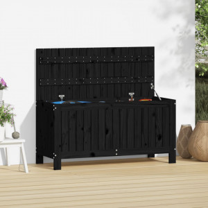 Cutie depozitare grădină, negru, 108x42,5x54 cm, lemn masiv pin - V823833V - Img 2