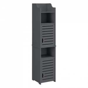 Dulap baie cu 2 usi si 3 rafturi, gri inchis - P73061915