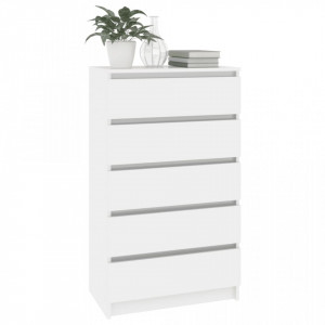 Dulap cu sertar, alb extralucios, 60x36x103 cm, lemn prelucrat - V823018V - Img 4