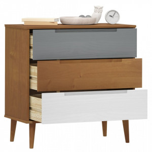 Dulap cu sertare maro, 80x40x80 cm, lemn masiv de pin - V350504V - Img 3