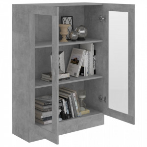 Dulap cu vitrina, gri beton, 82,5 x 30,5 x 115 cm, PAL - V802754V - Img 4