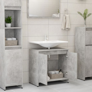 Dulap de baie, gri beton, 60 x 33 x 58 cm, PAL - V802646V - Img 3