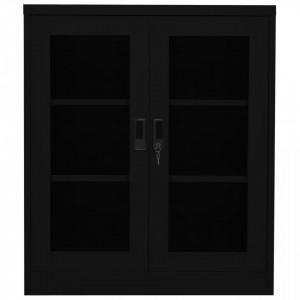Dulap de birou, negru, 90x40x105 cm, oțel - V335936V