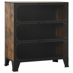 Dulap de depozitare ,maro rustic,72x36x82cm,metal și MDF - V335911V - Img 1