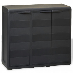 Dulap de depozitare pentru gradina, cu 2 rafturi, negru - V43704V