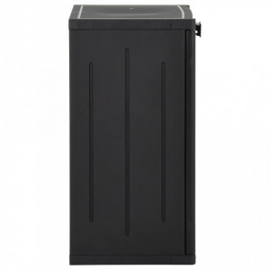 Dulap de depozitare pentru grădină, negru, 65x45x88 cm PP ratan - V151236V - Img 3