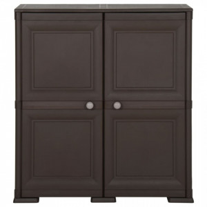 Dulap din plastic, 79x43x85,5 cm, maro, design de lemn - V340598V
