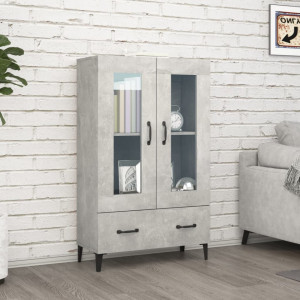 Dulap înalt, gri beton, 70x31x115 cm, lemn compozit - V812559V - Img 2